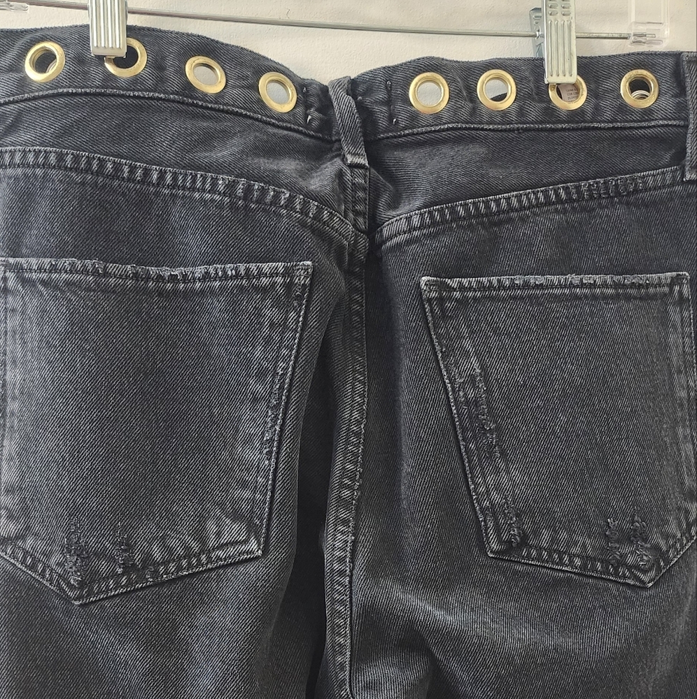 Agolde Stylish Black Jeans with Gold Accents - Picture 5 of 7